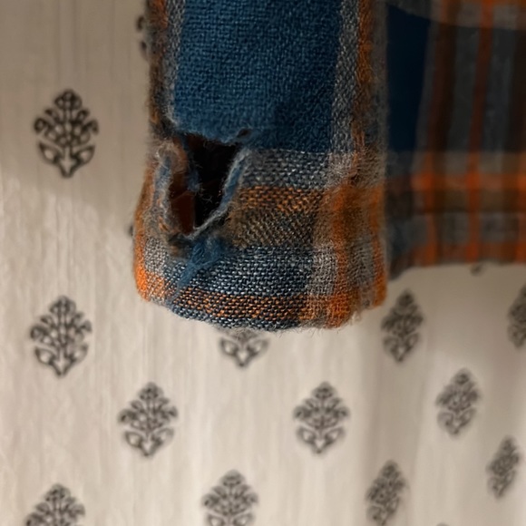 VTG Pendleton Orange and Blue Wool Men’s Flannel Size L - Picture 11 of 15